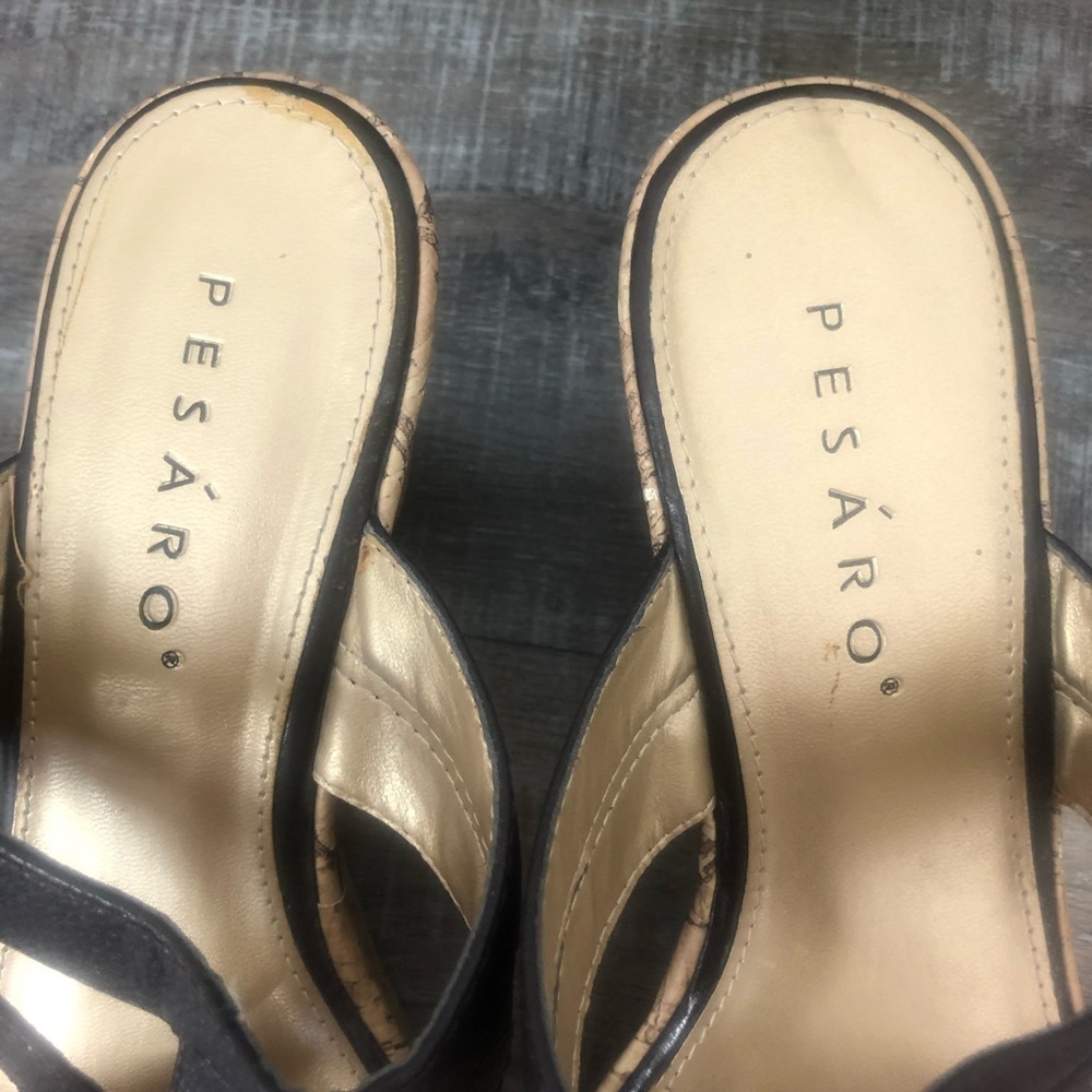 Pesaro Gisella Brown Cork Platform Sandal Size 10 - Picture 12 of 13